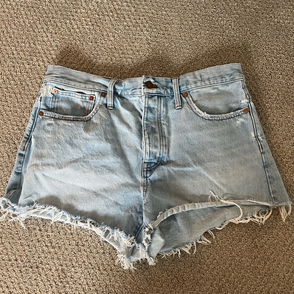 Madewell, white wash jean shorts